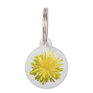 Placa Para Mascotas Etiqueta de mascota de Dandelion amarilla