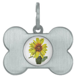 Placa Para Mascotas Etiqueta de mascota de girasol