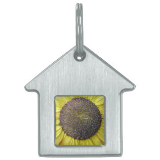 Placa Para Mascotas Etiqueta de mascota de girasol amarillo