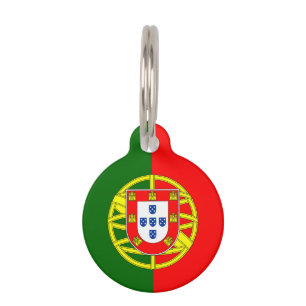 Placa Para Mascotas Etiqueta de mascota de la bandera portuguesa para