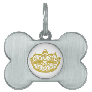Placa Para Mascotas Etiqueta de mascota de la corona del corazón