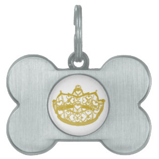 Placa Para Mascotas Etiqueta de mascota de la corona del corazón