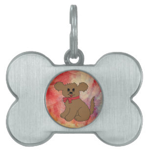 Placa Para Mascotas Etiqueta de mascota de mármol rosa