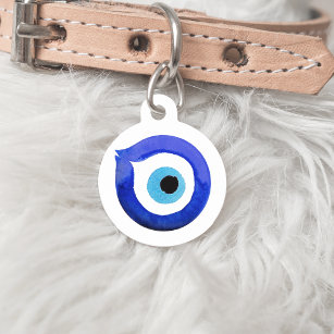 Placa Para Mascotas Etiqueta de mascota de ojos malvados personalizada