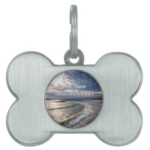 Placa Para Mascotas Etiqueta de mascota de ondas nocturnas de Destin F
