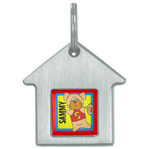 Placa Para Mascotas Etiqueta de mascota de perro de fútbol