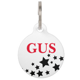 Placa Para Mascotas Etiqueta de mascota de redondeo negro y rojo