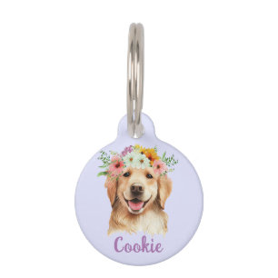 Placa Para Mascotas Etiqueta de mascota de redondo de color acuático d