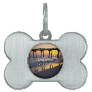 Placa Para Mascotas Etiqueta de mascota de reflexión sobre la puesta d