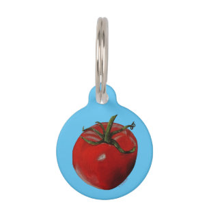 Placa Para Mascotas Etiqueta de mascota de ronda de tomate - Personali