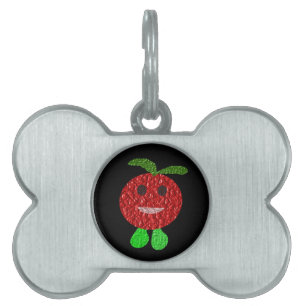 Placa Para Mascotas Etiqueta de Mascota de Tomate Feliz