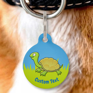 Placa Para Mascotas Etiqueta de Mascota de Tortuga de Dibujos Animados