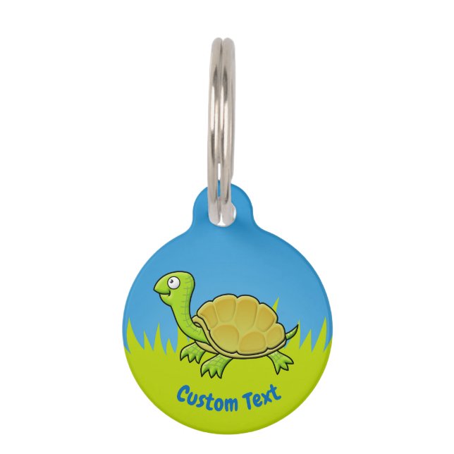 Placa Para Mascotas Etiqueta de mascota de tortuga personalizado (Anverso)