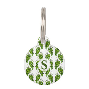 Placa Para Mascotas Etiqueta de mascota de uvas verdes
