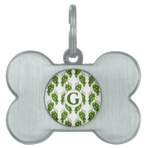 Placa Para Mascotas Etiqueta de mascota de uvas verdes