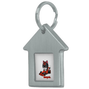 Placa Para Mascotas Etiqueta de mascota enmarcada gato piloto