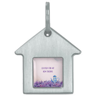 Placa Para Mascotas Etiqueta de mascota enmarcada para dos gemelos con