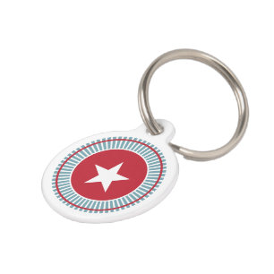 Placa Para Mascotas Etiqueta de mascota Estrella y Rayas 4 de julio