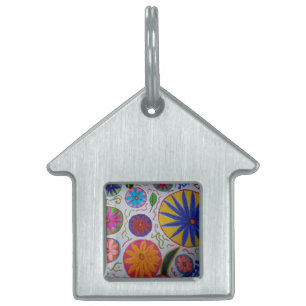 Placa Para Mascotas Etiqueta de mascota floral moderna