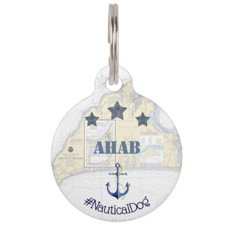 Placa Para Mascotas Etiqueta de mascota náutica | Anchor Stars Martha'