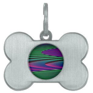 Placa Para Mascotas Etiqueta de mascota Neon Seas