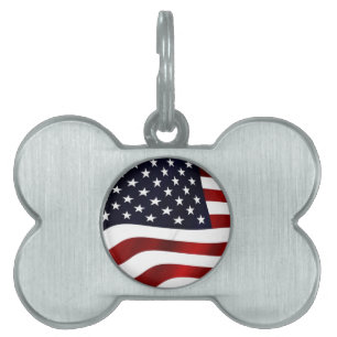 Placa Para Mascotas Etiqueta de mascota patriótica