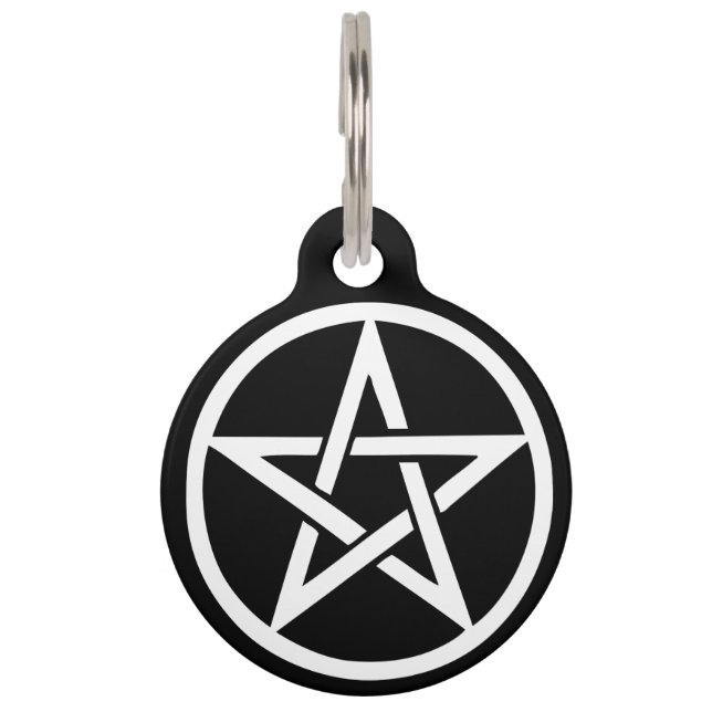 Placa Para Mascotas Etiqueta de mascota Pentacle Familiar para brujas  (Anverso)