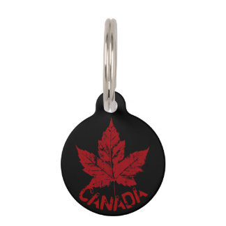 Placa Para Mascotas Etiqueta de mascota personalizada de Canadá Hoja d