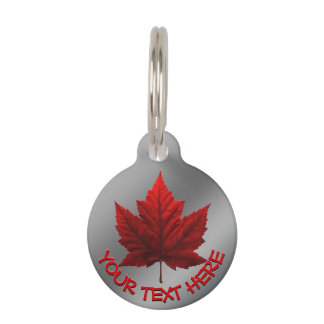 Placa Para Mascotas Etiqueta de mascota personalizada de Canadá Hoja d