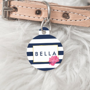 Placa Para Mascotas Etiqueta de mascota personalizada de la franja nav