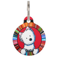 Etiqueta de mascota redonda de KiniArt Westie