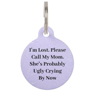 Placa Para Mascotas Etiqueta de mascota redonda de leche de mamá, feo