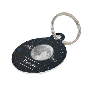 Placa Para Mascotas Etiqueta de mascota redonda lunar