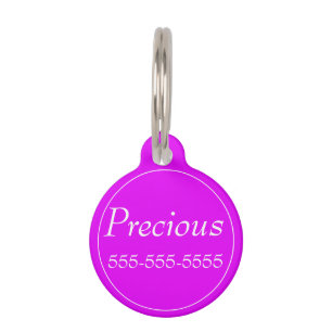 Placa Para Mascotas Etiqueta de mascota redonda personalizada - rosa b
