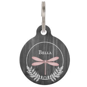 Placa Para Mascotas Etiqueta de mascota redondeada Rusa de Beber Rosa