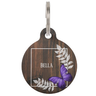 Placa Para Mascotas Etiqueta de mascota redondeada Rusple Purple Butte
