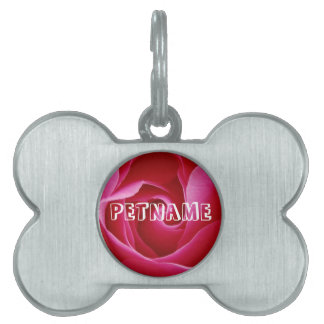 Placa Para Mascotas Etiqueta de mascota Rosa en blanco