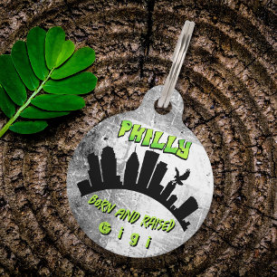 Placa Para Mascotas Etiqueta de mascota urbana de Filadelfia nacida y