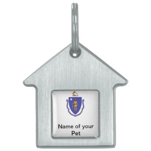 Placa Para Mascotas Etiqueta de mascotas con bandera del estado de Mas