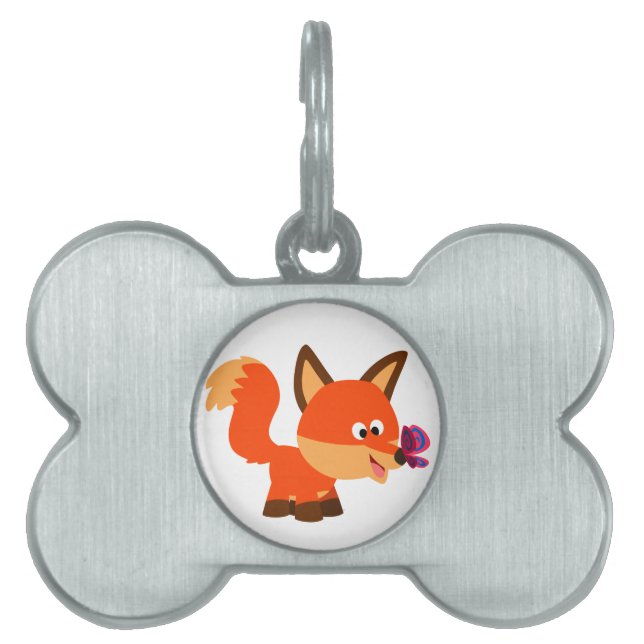 Placa Para Mascotas Etiqueta De Mascotas De Personalizado Cutáneo Fox  (Frente)