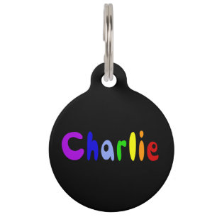 Placa Para Mascotas Etiqueta de nombre de Guay Colorful Charlie