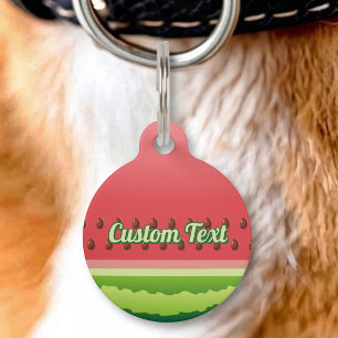 Placa Para Mascotas Etiqueta de nombre de mascota con fondo de sandía