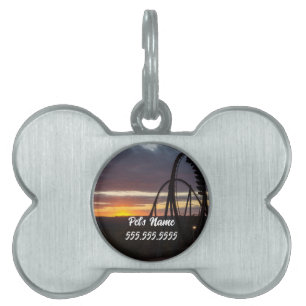 Placa Para Mascotas Etiqueta de nombre de Mascota de atardecer de ince