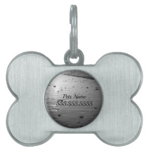 Placa Para Mascotas Etiqueta de nombre de Mascota de escala de grises