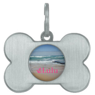 Placa Para Mascotas Etiqueta de nombre de Mascota de las olas de la pl