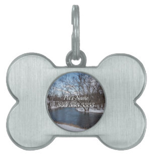 Placa Para Mascotas Etiqueta de nombre de Mascota del río James azul d