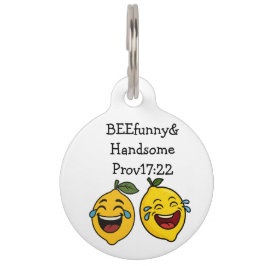 Placa Para Mascotas etiqueta de nombre de perro limón feliz