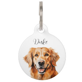 Placa Para Mascotas Etiqueta de nombre Doggie Golden Retriever