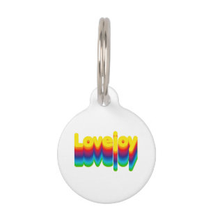 Placa Para Mascotas Etiqueta de nombre Lovejoy para capas de arcoiris