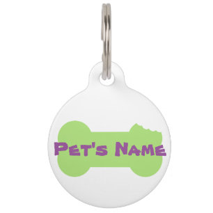 Placa Para Mascotas Etiqueta de perro 2 personalizada de hueso mastica